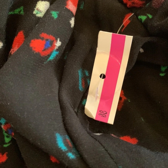 NWT DEREK LAM 10 Crosby Evadne Floral Tie Front Blouse Black Size 2 - Picture 13 of 14